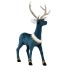 Blue Reindeer With Gold Antlers - 54 x 33 x 29cm