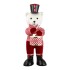 Red & White Bear With Drum - 65 x 31 x 25cm