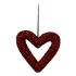 Hanging Glitter Open Heart - Red - 19cm