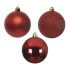 Shatterproof Baubles Mixed - Red - 8cm