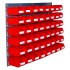 Topstore Wall Mounted Storage Bin Panel Kit - 48 x TC2 Red Bins