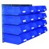 Topstore Wall Mounted Storage Bin Panel Kit - 16 x TC4 Blue Bins