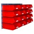Topstore Wall Mounted Storage Bin Panel Kit - 16 x TC4 Red Bins