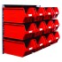 Topstore Wall Mounted Storage Bin Panel Kit - 12 x TC5 Red Bins