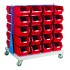 Topstore Double Sided Storage Bin Trolley Kit - 40 x TC5 Red Bins