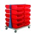 Topstore Double Sided Storage Bin Trolley Kit - 20 x TC6 Red Bins