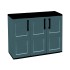 Grey Storage Cupboard - 1 Shelf + 3 Doors