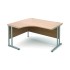 Beech Wooden Curved Office Desk - Left Hand - 730 x 1400 x 1200mm