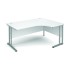 White Wooden Curved Office Desk - Right Hand - 730 x 1600 x 1200mm