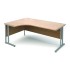 Beech Wooden Curved Office Desk - Left Hand - 730 x 1800 x 1200mm