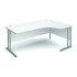 White Wooden Curved Office Desk - Right Hand - 730 x 1800 x 1200mm