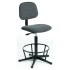 Grey Fabric Heavy Duty Draftsman Chair - Castors + Fixed Footrest