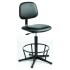 Black Vinyl Heavy Duty Draftsman Chair - Feet + Fixed Footrest
