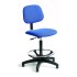 Blue Fabric Heavy Duty Draftsman Chair - Adj. Feet + Adj. Footrest
