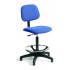 Blue Fabric Heavy Duty Draftsman Chair - Adj. Feet + Arms + Adj. Footrest
