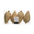 Hanging Glitter Pinecones - Gold - 12 x 7cm