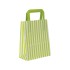 Green Stripe Flat-Handle Paper Carrier Bags - 18 x 22 + 8cm