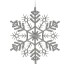 Hanging Glitter Snowflake - Silver - 44 x 42cm