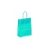 Turquoise Ribbed Paper Carrier Bags - 18 x 23 + 8cm
