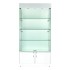 Deluxe White Gloss Glass Display Cabinet - Tall Wide + Storage