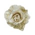 White Clip On Glitter Rose - 13 x 6cm