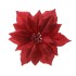 Red Clip On Glitter Poinsettia - 24cm