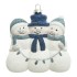 Hanging Glitter Snowman Trio - White - 9 x 10cm