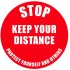 Keep Your Distance Floor Sticker - 23.5cm