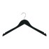 Black Soft-Touch Wooden Clothes Hangers - Flat With Notches - 43cm