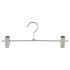 Brushed Chrome Sliding Clothes Hangers - Double Peg - 30cm