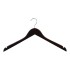 Dark Wooden Clothes Hangers - Flat With Notches - 43cm