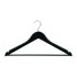 Black Wooden Clothes Hangers - Wishbone With Bar - 43cm