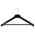 Extra Wide Black Plastic Clothes Hangers - Suit With Bar - 50cm