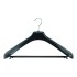 Extra Wide Black Plastic Clothes Hangers - Suit With Bar - 46cm