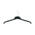 Black Ribbed Plastic Clothes Hangers Bulkpack - Flat - 42cm