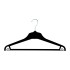 Black Economy Plastic Clothes Hangers - Flat With Bar - 42cm