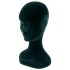 Polystyrene Black Flocked Female Mannequin Head - 33cm