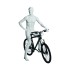 Sports Matt White Male Sculpted Mannequin - Cyclist