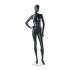 Realistic Matt Slate Grey Female Faceless Mannequin - Hands on Hip