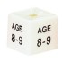 Colour-Coded Childrenswear Size Cubes - Age 8-9 - White