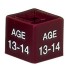 Colour-Coded Childrenswear Size Cubes - Age 13-14 - Red