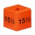 Colour-Coded Menswear Size Cubes - Size 15 1/2 - Orange