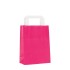 Fuchsia Pink Flat-Handle Paper Carrier Bags - 18 x 23 + 8cm