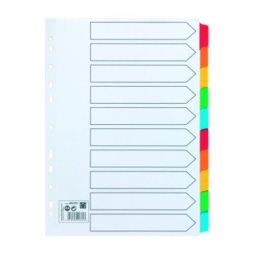 Multi-Coloured Plain File Divider Set - A4