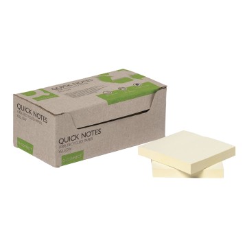 Recycled Post-It Notes - Yellow - 76x76mm