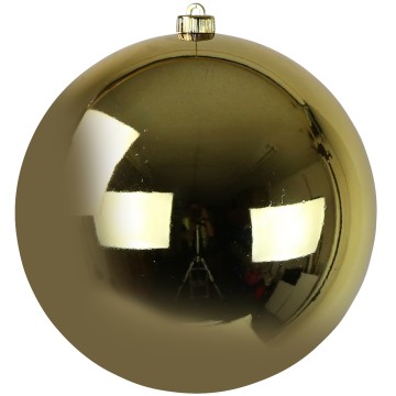 Hanging Shatterproof Shiny Bauble - Light Gold - 40cm