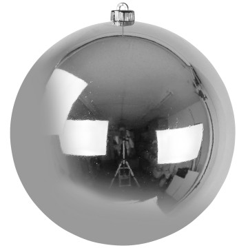 Hanging Shatterproof Shiny Bauble - Silver - 40cm