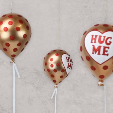 Hug Me Balloon - Red & Gold - 20cm