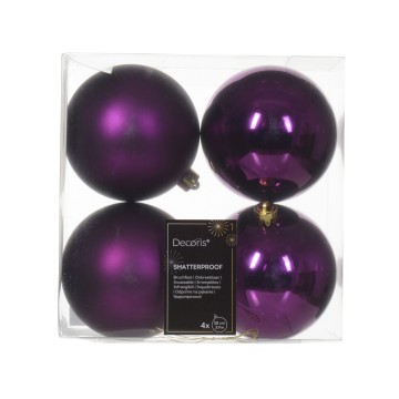Hanging Plain Baubles - Purple - 10cm
