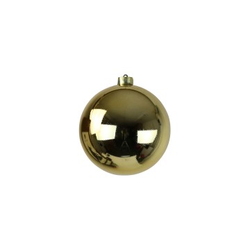 Hanging Shatterproof Shiny Bauble - Light Gold - 14cm